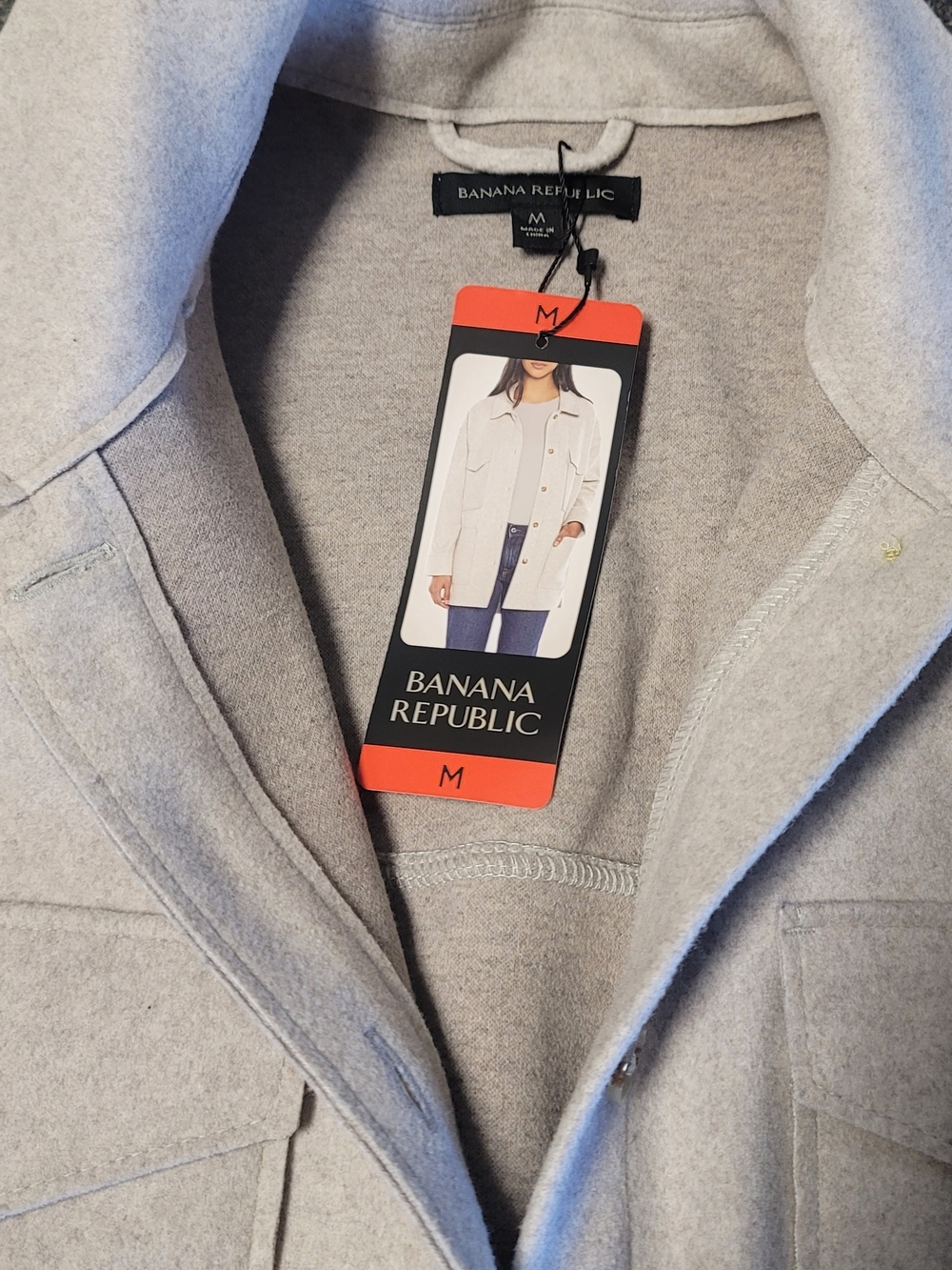 Banana Republic Women's Light Heather Gray Pea Coat